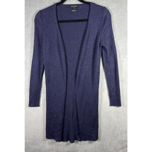 Massimo Dutti Blue‎ Open Front Wool Alpaca Viscose Blend Knit Sweater Navy XS